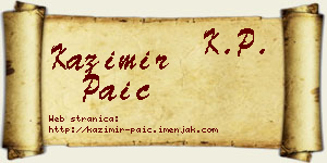 Kazimir Paić vizit kartica